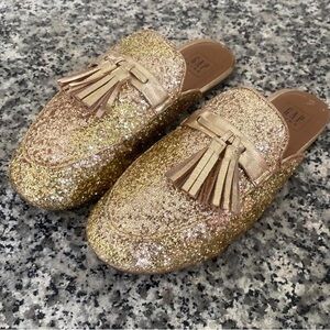 GAP Glitter Tassel Loafer slip on mules-Fair condition